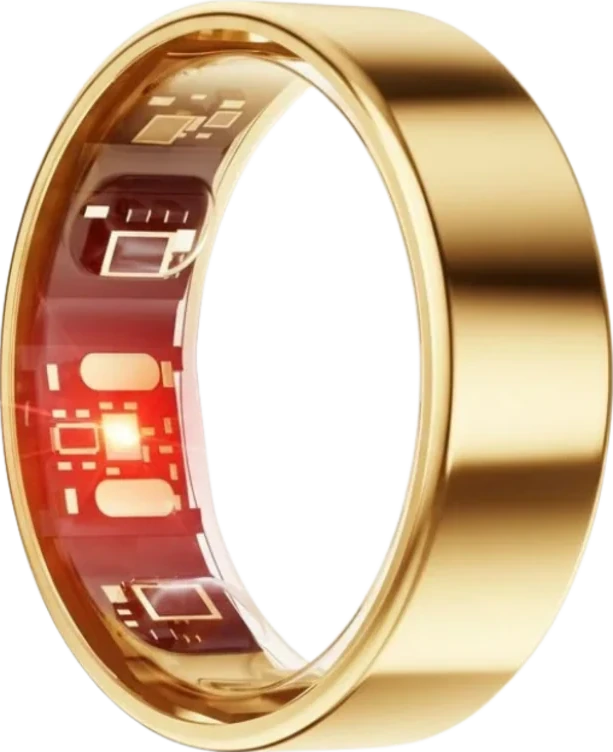 Nexum Ring in warmem Gold, Innenseite mit Sensorbereich sichtbar.